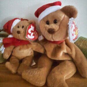TY Beanie Baby - 1997 HOLIDAY TEDDY Bear Plush (8.5 inch) and Ty Jingle Plush 5"